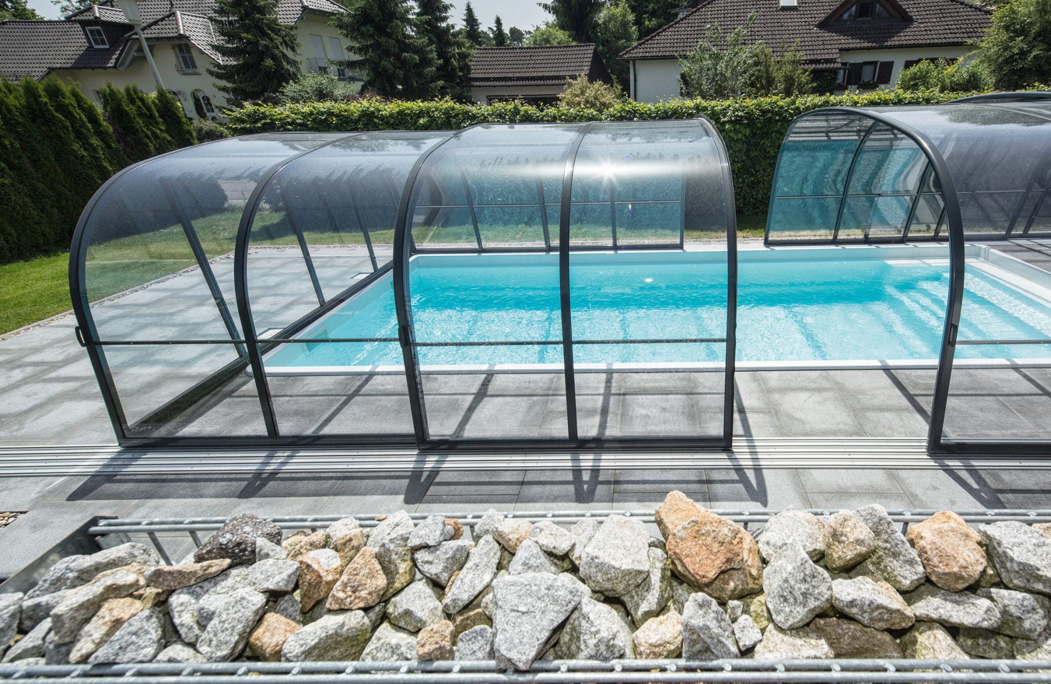 Abris de Piscine Mi-Haut Coulissant de 1,15 à 2,30m - Magiline