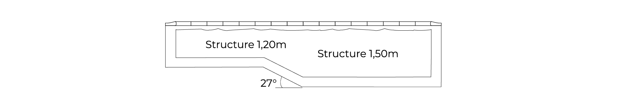 Structure fond plat à 2 niveaux