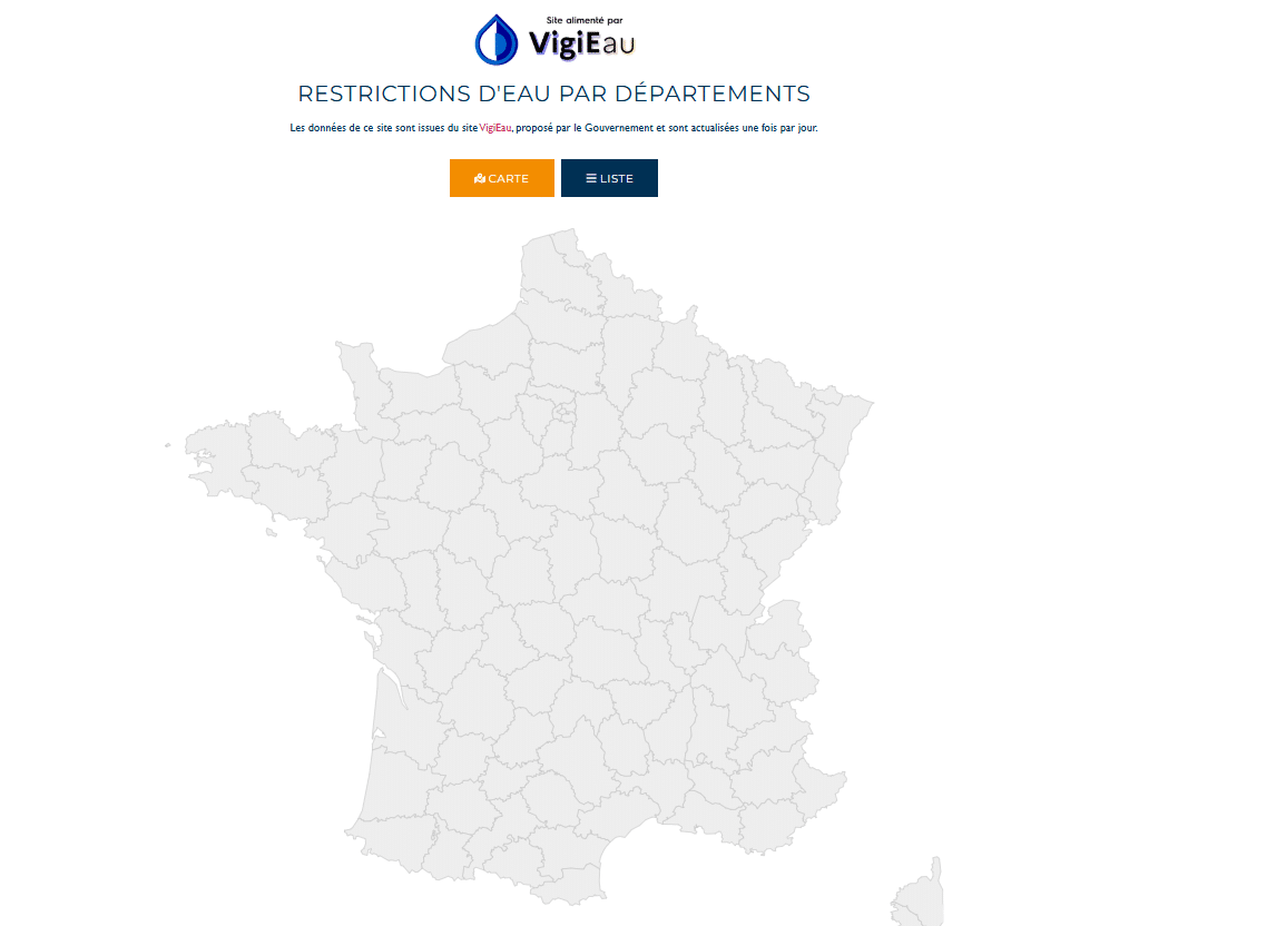 carte restrictions eau